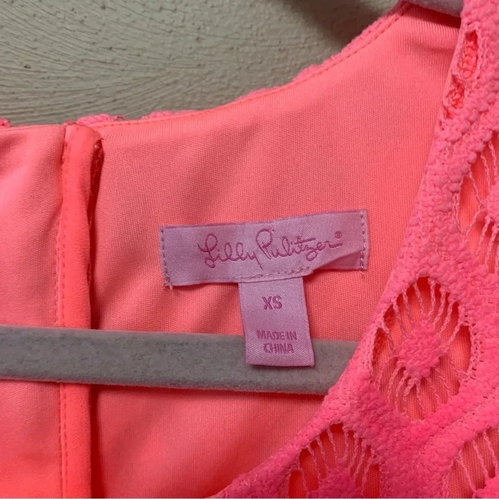 Lilly Pulitzer Marquette Shift Dress in Dragonfruit Island Time Lace Ombre XS - Picture 9 of 11